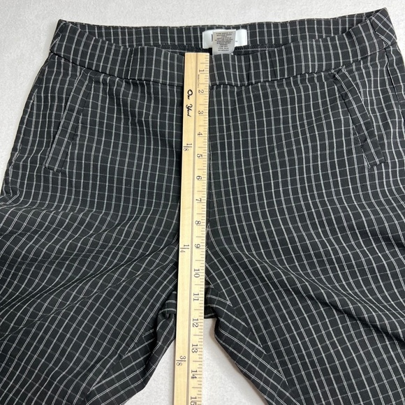 Elle Women's Large Black & White Plaid Crop Capri Pants - Picture 5 of 8